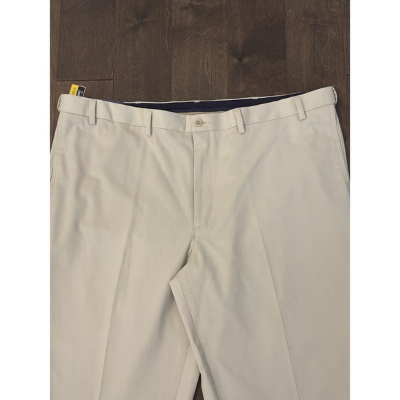 Savane Performance Chino Pants Soft Touch Wrinkle Free Size 46X28 Flat Front NWT - Picture 3 of 8
